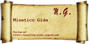 Misetics Gida névjegykártya